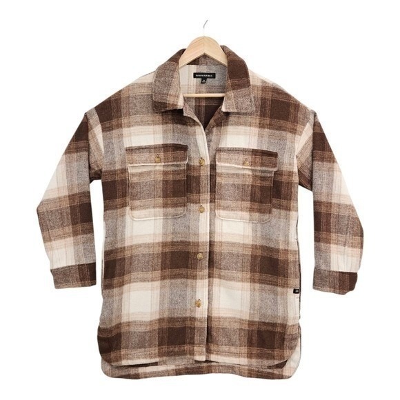 Banana Republic Tops - Banana‎ Republic Womens Wool Blend Flannel Shacket Boyfriend Oversized Plaid